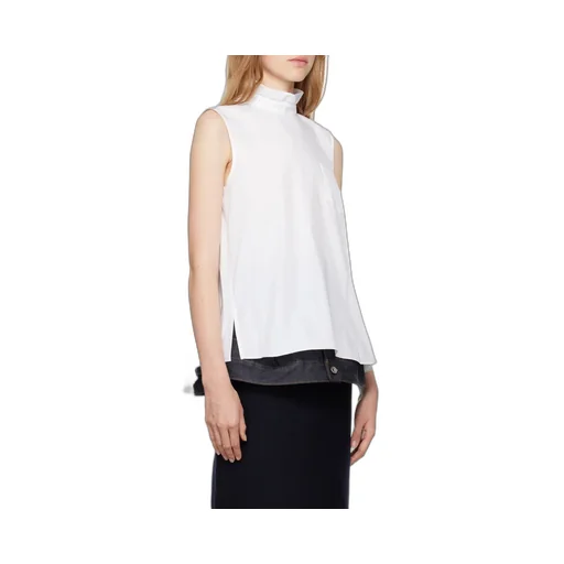 Sacai Ruffled Neck Sleeveless Blouse