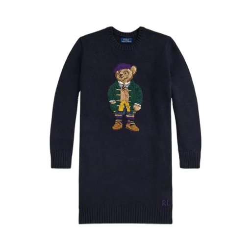 Polo Ralph Lauren Polo Bear Intarsia-Knit Jumper Dress