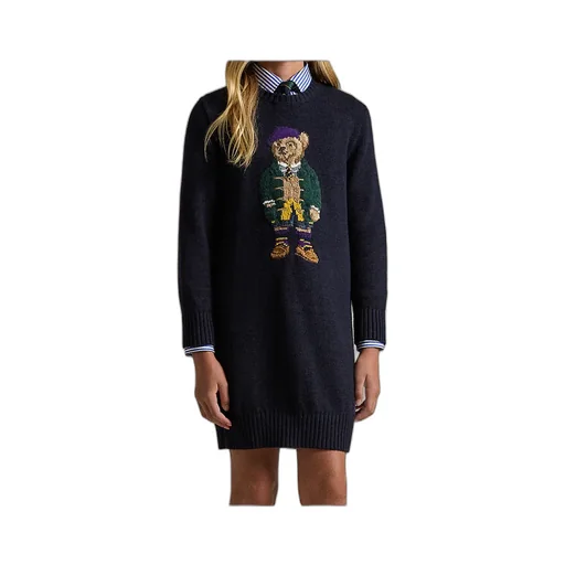 Polo Ralph Lauren Polo Bear Intarsia-Knit Jumper Dress
