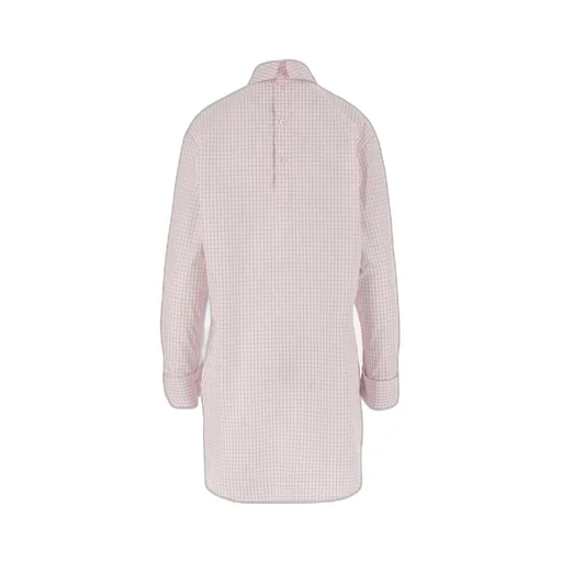 Dries Van Noten Grid Mock-Neck Long-Sleeve Shirt