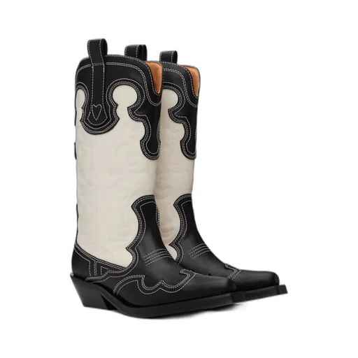 Mid Shaft Embroided Western Embroidered Short Boots