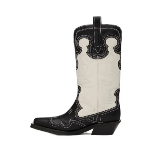 Mid Shaft Embroided Western Embroidered Short Boots