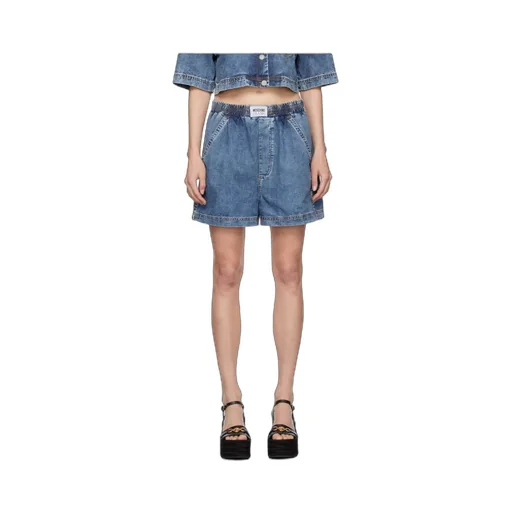 Elastic Waist Denim Shorts
