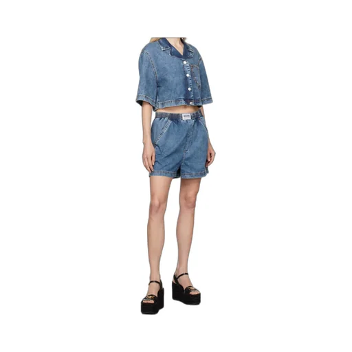 Elastic Waist Denim Shorts