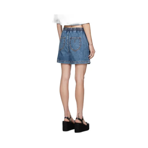 Elastic Waist Denim Shorts