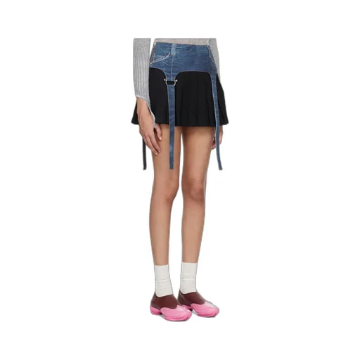 Trompe L'oeil Pleated Mini Skirt