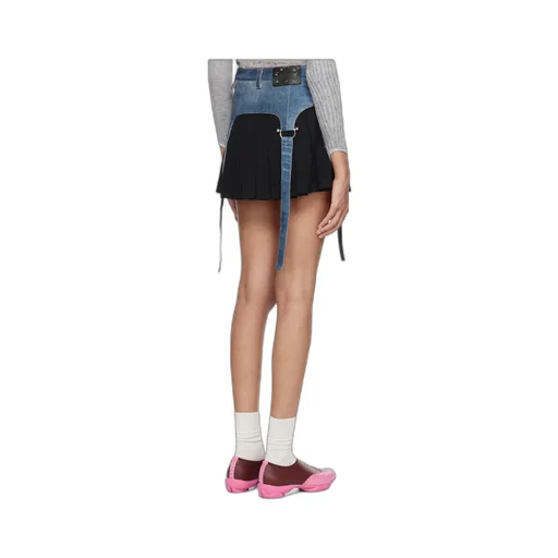 Trompe L'oeil Pleated Mini Skirt