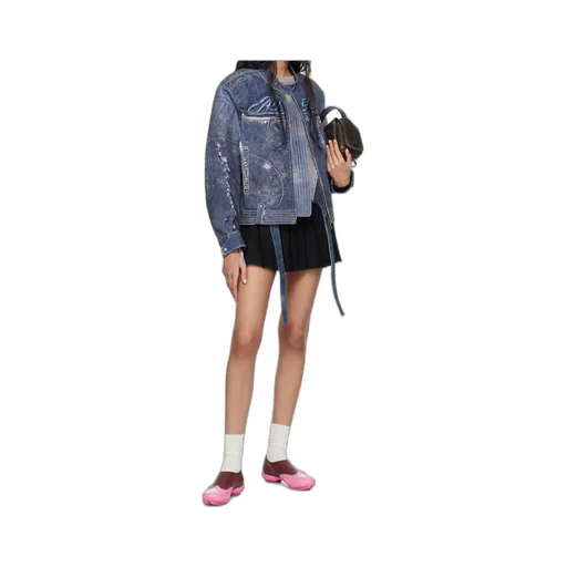 Trompe L'oeil Pleated Mini Skirt