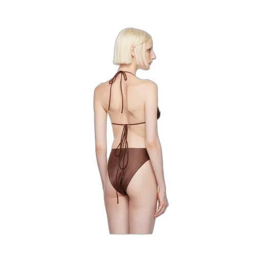 Rose-Embellished Triangle Bikini Top