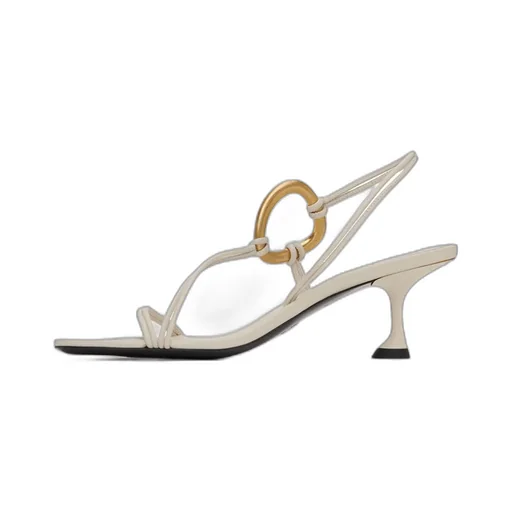 Hoop Slingback Metal Ring High-Heeled Sandals