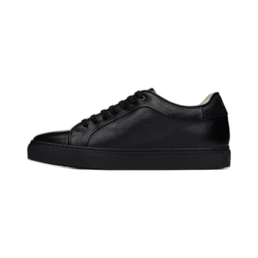 Black Leather Trainers Basso