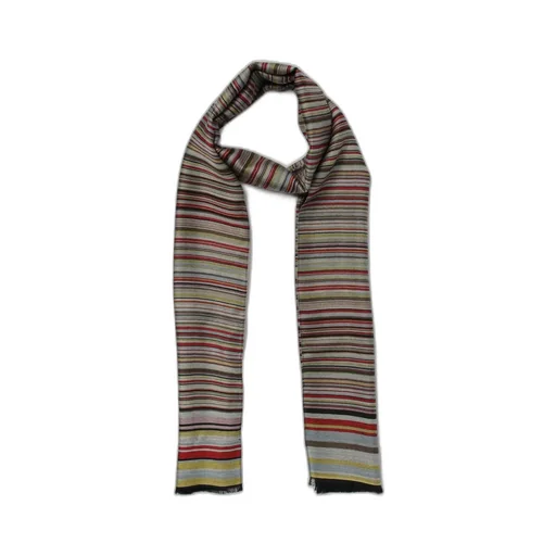 Signature Stripe Wool And Silk Scarf