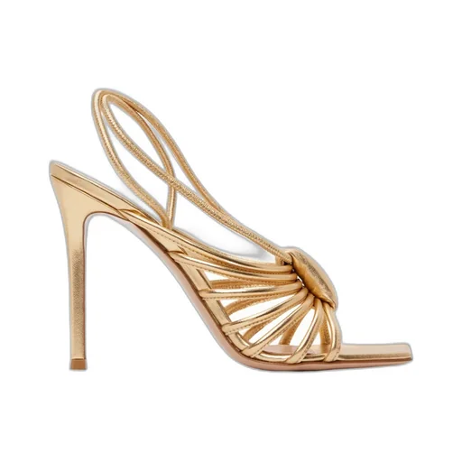Gianvito Rossi Hellen Metal Effect Caged Sandals