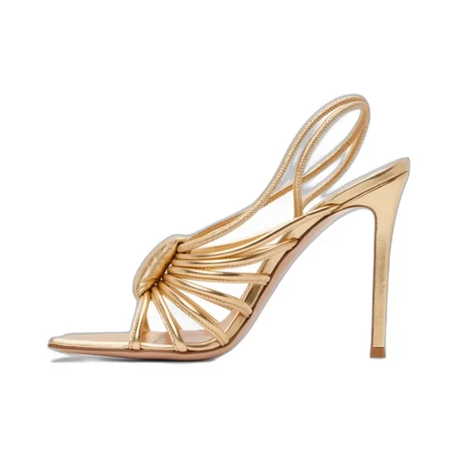 Gianvito Rossi Hellen Metal Effect Caged Sandals