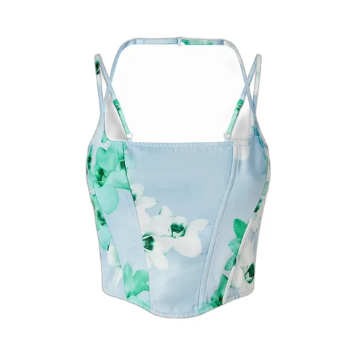 Floral-Print Corset