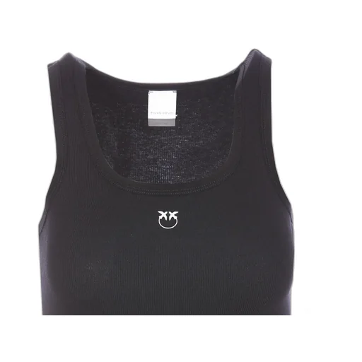 Pinko Logo Detailed Ribbed Tank Top