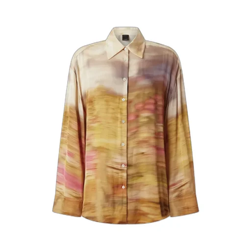 Pinko Graphic Printed Curved Hem Shirt