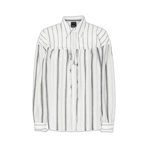 Pinko Diva Tie Detailed Striped Shirt