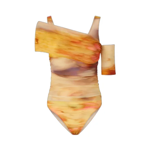 Abstract-Print Bodysuit