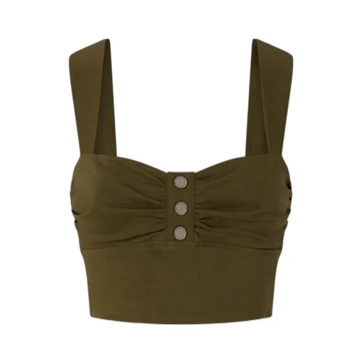 Pinko Button-Detailed Crop Top