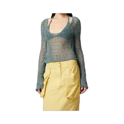 Pinko Halterneck Triangle-Cup Knitted Top
