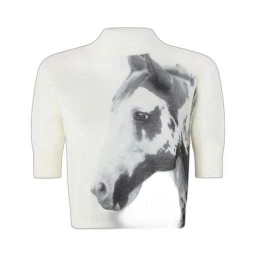 Horse-Print Knit Top