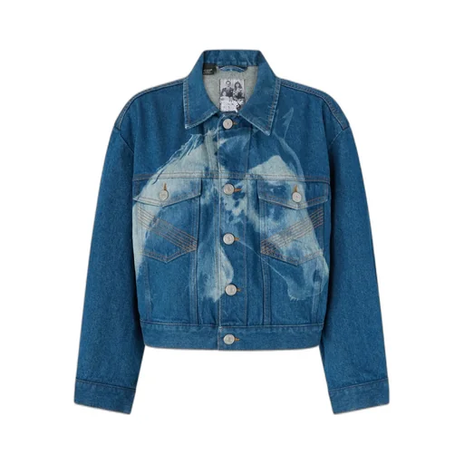 Horse-Print Denim Jacket