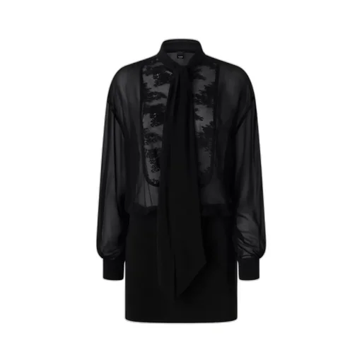 Pinko Lace Sheer Shirt Mini Dress
