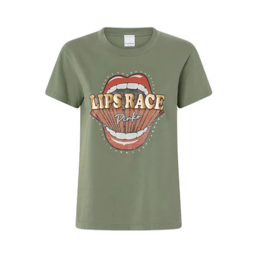 Pinko Lips Race Mouth Print T-Shirt
