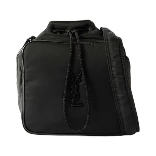 Saint Laurent Logo Plaque Drawstring Shoulder Bag