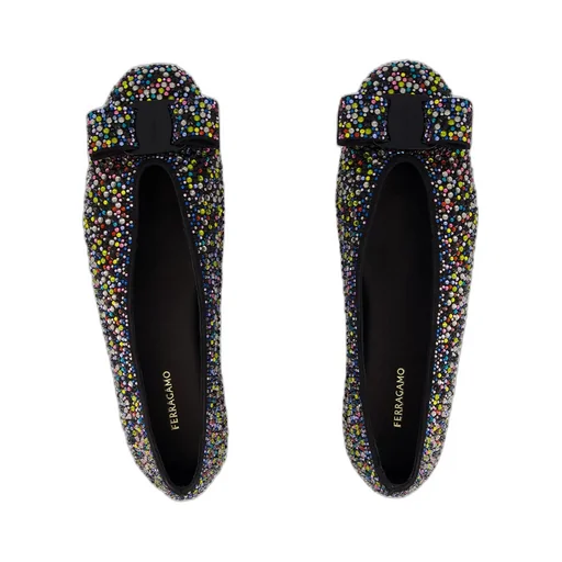 Ferragamo Vara Bow Embellished Ballet Flats