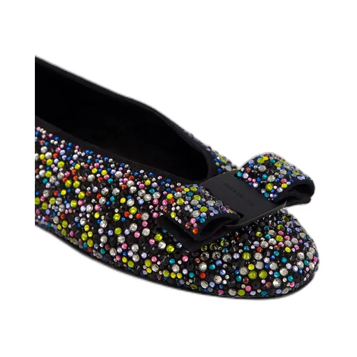 Ferragamo Vara Bow Embellished Ballet Flats