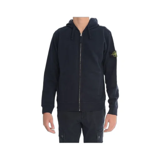 Stone Island Logo Patch Zip-Up Hoodie