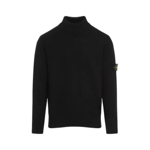 Stone Island Logo Patch Roll Neck Jumper