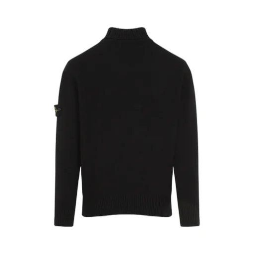 Stone Island Logo Patch Roll Neck Jumper