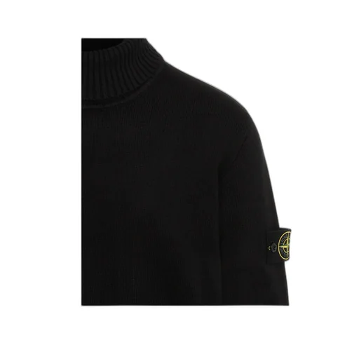 Stone Island Logo Patch Roll Neck Jumper