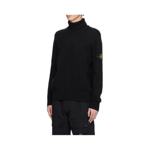 Stone Island Logo Patch Roll Neck Jumper
