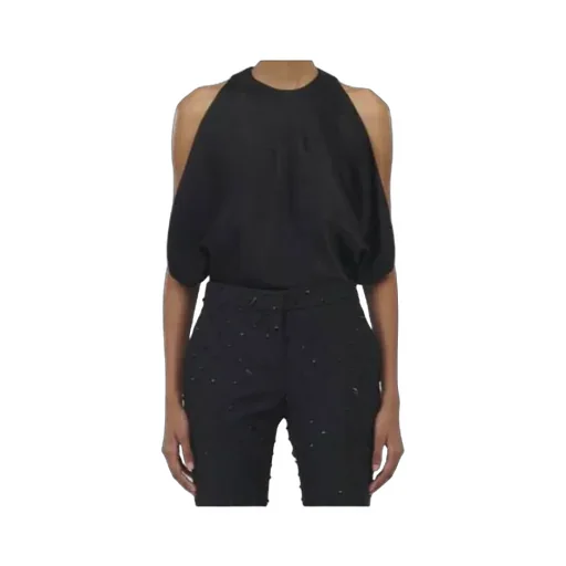 Alexander Mcqueen Draped Crewneck Armhole Top