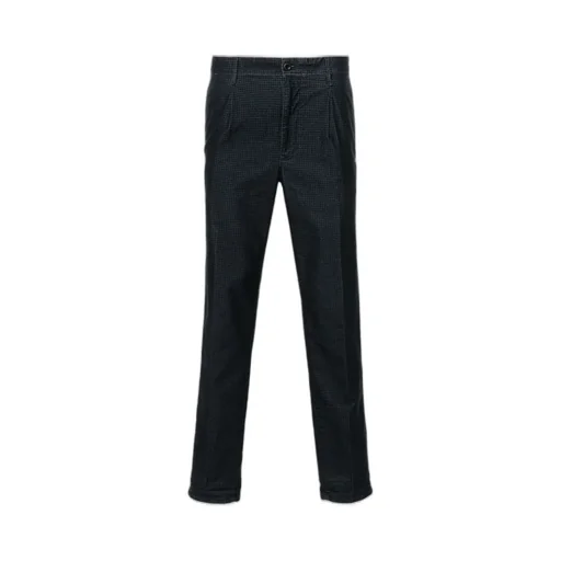Herringbone-Pattern Tapered Trousers
