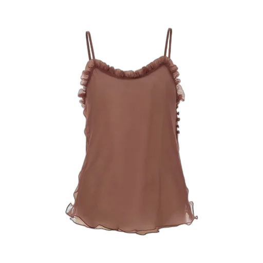 Chloé Ruffled Tulle Tank Top