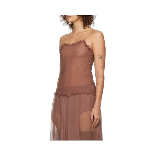 Chloé Ruffled Tulle Tank Top