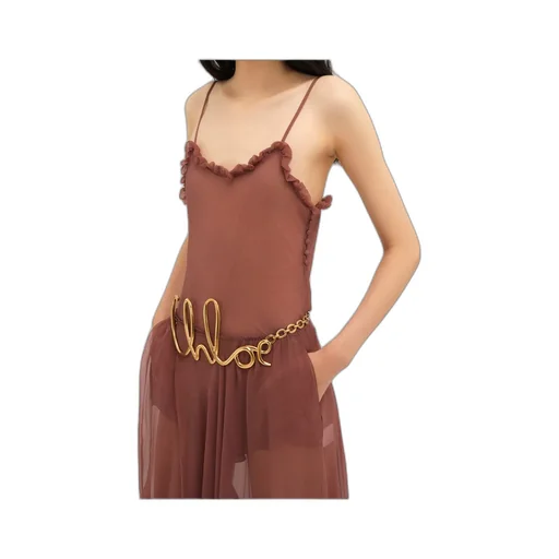 Chloé Ruffled Tulle Tank Top