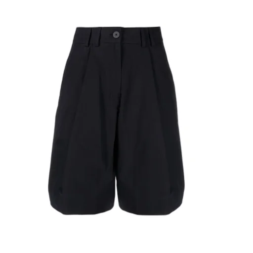 High-Waisted Cotton Shorts