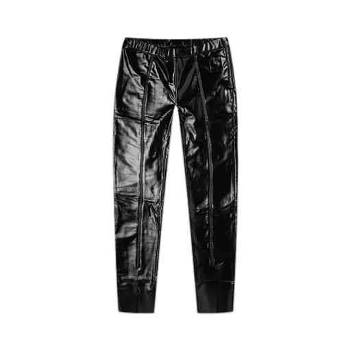 Ankle-Slit Faux-Leather Leggings