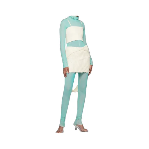 Semi-Transparent Stretch Knit Leggings