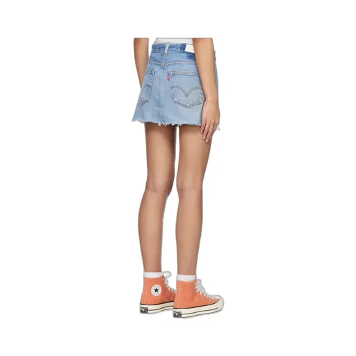 Re/Done Blue Levi's Edition Denim Workwear Skirt