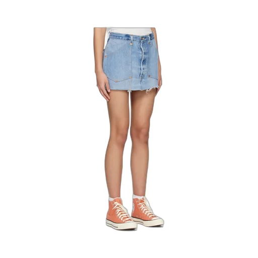 Re/Done Blue Levi's Edition Denim Workwear Skirt