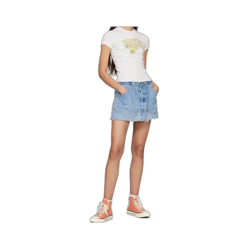 Re/Done Blue Levi's Edition Denim Workwear Skirt