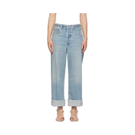 Denim Trousers With Belt Loops