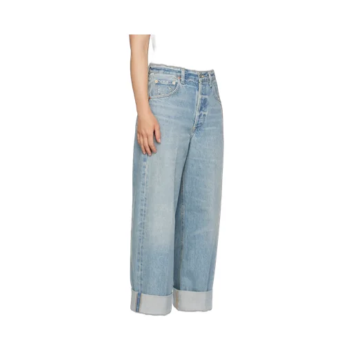 Denim Trousers With Belt Loops